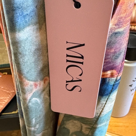 New! MICAS Satin Floral Print Tie Front Skirt - Size Medium - Picture 7 of 8